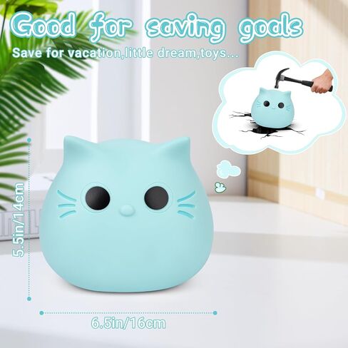 بنك Piggy ، أسود Cat Money Saving Gifts for Kids ، Black Cat Bank Coin Box Cat Coin Bank Piggy Bank Toy للبالغين Birth Births 7 × 6 بوصات in Kuwait