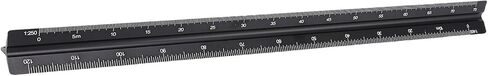 ASIXXSix Triangular Engineer Scale Race ، الألومنيوم 30 سم 1: 100 1: 200 1: 250 1: 300 1: 400 1: 500 الحاكم المعماري ، حكام مقياس المعادن للصياغة ، المهندسين المعماريين ، المهندسين in Saudi Arabia