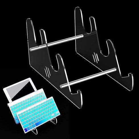 Acrylic Keyboard Display Stand Holder Mechanical Computer Stand Shelf for Desk Transparent Acrylic 3 Tier Keyboards Storage Holder Tray for Computer Tablet Picture Frame in Saudi Arabia