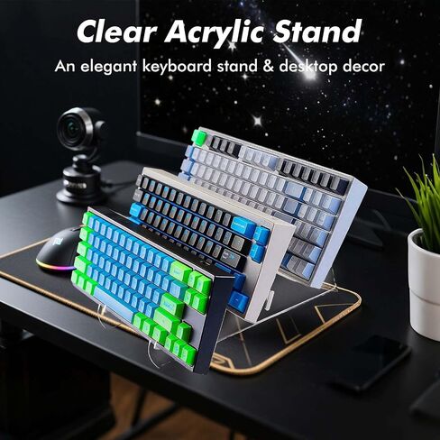 Acrylic Keyboard Display Stand Holder Mechanical Computer Stand Shelf for Desk Transparent Acrylic 3 Tier Keyboards Storage Holder Tray for Computer Tablet Picture Frame in Saudi Arabia