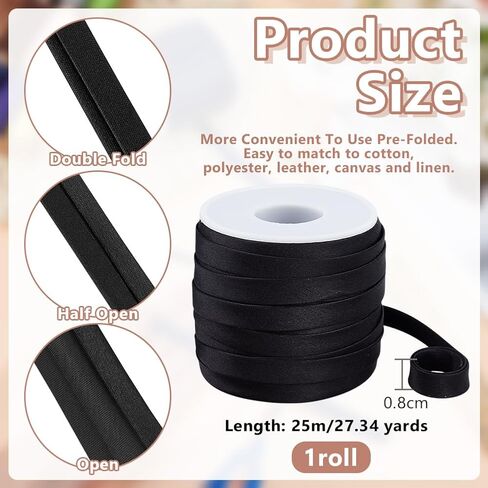 OLYCRAFT 27.3 Yard Olive Satin Blanket Binding Double Fold Satin Bias Tape Ribbon Polyester Quilt Binding Tape Blanket Seam Bindings Sewing Piping Trim for Clothing Sewing Seaming Cheongsam Decor in Saudi Arabia