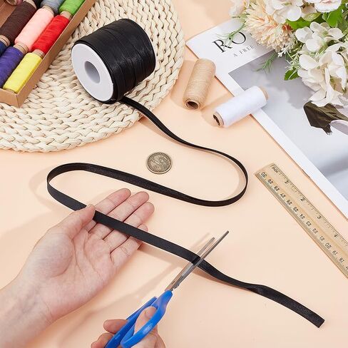 OLYCRAFT 27.3 Yard Olive Satin Blanket Binding Double Fold Satin Bias Tape Ribbon Polyester Quilt Binding Tape Blanket Seam Bindings Sewing Piping Trim for Clothing Sewing Seaming Cheongsam Decor in Saudi Arabia
