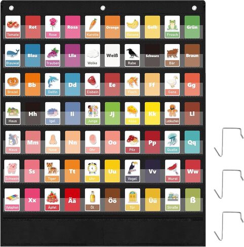 BESARME 7+2 Pockets Standard Pocket Chart for Classroom 7 Daily Schedule Calendar Pocket Chart with 2 Storage Pocket Use Letter Cards Word Wall and Sentence Strips Size: 33.4" x 28" in Saudi Arabia