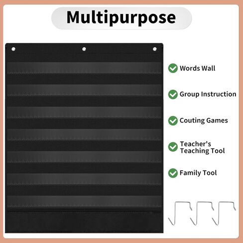 BESARME 7+2 Pockets Standard Pocket Chart for Classroom 7 Daily Schedule Calendar Pocket Chart with 2 Storage Pocket Use Letter Cards Word Wall and Sentence Strips Size: 33.4" x 28" in Saudi Arabia