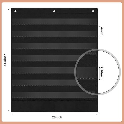 BESARME 7+2 Pockets Standard Pocket Chart for Classroom 7 Daily Schedule Calendar Pocket Chart with 2 Storage Pocket Use Letter Cards Word Wall and Sentence Strips Size: 33.4" x 28" in Saudi Arabia