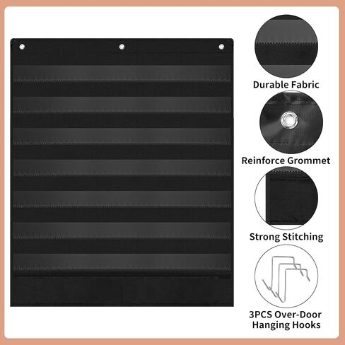 BESARME 7+2 Pockets Standard Pocket Chart for Classroom 7 Daily Schedule Calendar Pocket Chart with 2 Storage Pocket Use Letter Cards Word Wall and Sentence Strips Size: 33.4" x 28" in Saudi Arabia