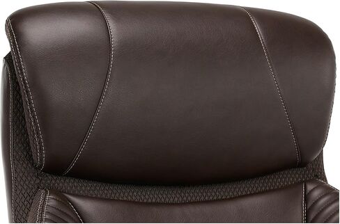 iComfort i6000 Series Big & Tall Ergonomic Bonded Leather High-Back Executive Chair, Brown/Silver in Kuwait