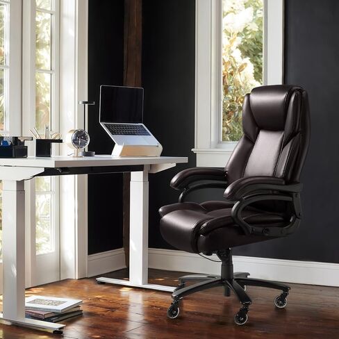 Waleaf 500lbs Big and Tall Office Chair, Heavy Duty Chair for Heavy People, Adjustable Ergonomic Lumbar Support Executive Chair, Large High Back and Quiet Rubber Wheels in Kuwait