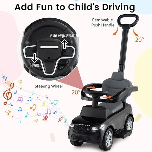 HONEY JOY Ride On Push Car for Toddlers, Licensed Land Rover Ride On Sliding Car w/Handle & Handrails, Music & Lights, Under Seat Storage, No Batteries, Kids Ride On Toys for Boys and Girls (Pink) in Saudi Arabia