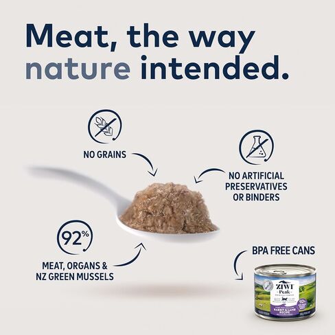 ZIWI Peak Canned Wet Cat Food – All Natural, High Protein, Grain Free, Limited Ingredient, with Superfoods (Rabbit & Lamb, Case of 12, 6.5oz Cans) in Saudi Arabia