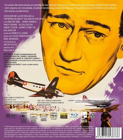 Island in The Sky 1953 Blu-Ray Spain Import Plays in English, John Wayne, Lloyd Nolan, William A. Wellman in Saudi Arabia