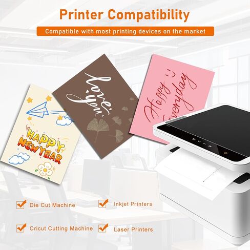 32 ورقة وردية البطاقات 8.5 × 11 ورقة طابعة ، و 80 رطل من ورق الورق المتميز لتصنيع بطاقات DIY ، و Scrapbooking ، والدعوات ، والبطاقات الشكر لك ، الذكرى السنوية in Kuwait