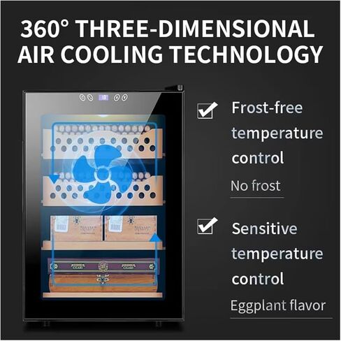 Cigar Humidor Cabinet,Cigar Humidor, Intelligent Electronic Cigar Cabinet, Electric Humidor Cooler, Tempered Glass, Cedar Wood Lining Large Capacity Partitions(A) in Saudi Arabia