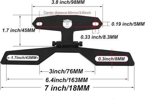 Adjustable Motorcycle License Plate Mount, Folding License Plate Tail Light Holder Rear Bracket Mount for Motorcycle Bike in Kuwait
