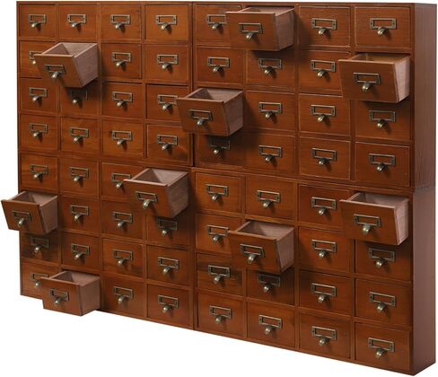 64-Drawer Storage Cabinet Pine Wood Furniture Tabletop Storage Box For Home in Saudi Arabia