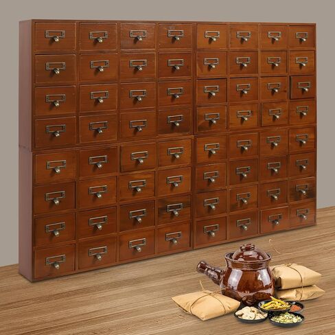 64-Drawer Storage Cabinet Pine Wood Furniture Tabletop Storage Box For Home in Saudi Arabia