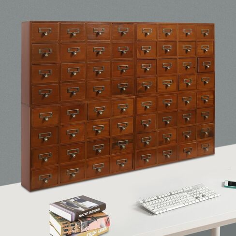 64-Drawer Storage Cabinet Pine Wood Furniture Tabletop Storage Box For Home in Saudi Arabia