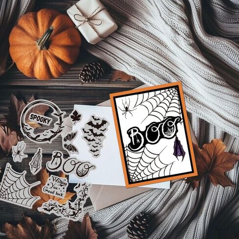 Globleland Spider Web Border Cling Rubber Rubber Stamp 7.09x8.66inch Halloween Bath Border Eva Stamps Seal Stamp Seal Stamps for DIY Scrapbooking و Card Making Paper Craft Decor in Saudi Arabia