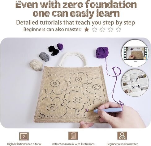 مجموعة إبرة Lejoo-Diy Punch للمبتدئين ، حقيبة حمل تطريز كاملة تم تعيينها للبالغين ، من السهل على البالغين والأطفال ، هدايا المهرجانات والديكور ، 12.2 "× 10.63" × 6.3 بوصة in Kuwait