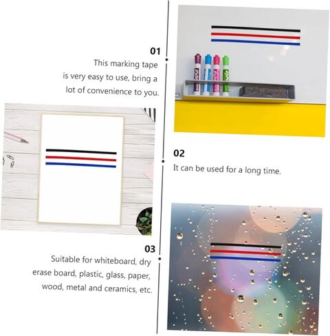 Luxshiny 6rolls Desktop Partlection Tape Deskboard Narking Disking Defresal Easy لإزالة المواد اللاصقة لمكتب الفصل الدراسي in Kuwait