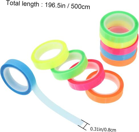 10Rolls Transparent Highlighting Tapes Sentence Adhesive Strips for School Office Easy to Use Page Tabs for Annotating Books Aesthetic Study in Saudi Arabia