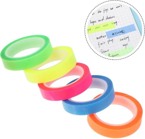10Rolls Transparent Highlighting Tapes Sentence Adhesive Strips for School Office Easy to Use Page Tabs for Annotating Books Aesthetic Study in Saudi Arabia