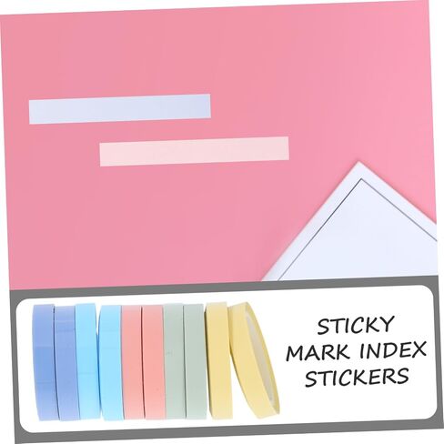 STOBOK 10 Rolls Removable Highlighter Strips for Easy Annotation Clear Sticky Tabs for Books and Notes School Supplies for Students and Office Use in Saudi Arabia