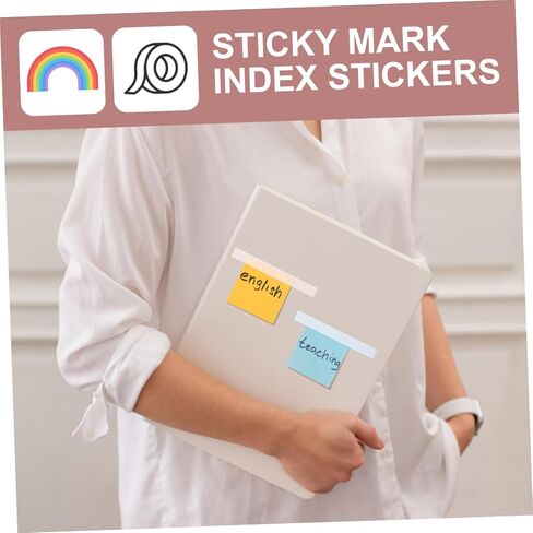 STOBOK 10 Rolls Removable Highlighter Strips for Easy Annotation Clear Sticky Tabs for Books and Notes School Supplies for Students and Office Use in Saudi Arabia