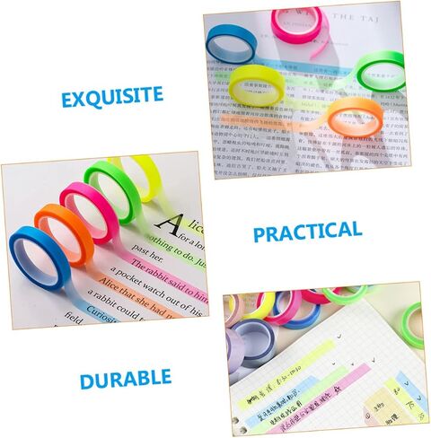 GADPIPARTY 20 ROLLS TRAMPRENT LOCKY TABS Multi Function Abslize أشرطة لتمييز علامات تبويب الكتب لمكتب المدرسة والاستخدام المنزلي in Kuwait
