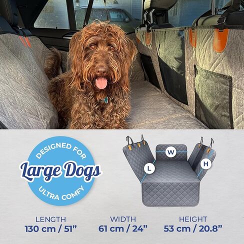 Ruff & Stuff Dog Car Seat غطاء أسفل القاع للمقعد الخلفي يصل إلى 170 رطلاً | مقاوم للخدش مقاوم للماء | ملاءمة عالمية لجميع المركبات (أسود) in Saudi Arabia