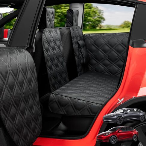 Dog Car Seat Cover For Back Seat Compatible With Tesla Model Y/3 - Pet Travel Hammock For Suv - Pets Backseat Covers For Car Seats -Waterproof Cars Seat Extender Protector Dogs with Headrest Protector in Saudi Arabia