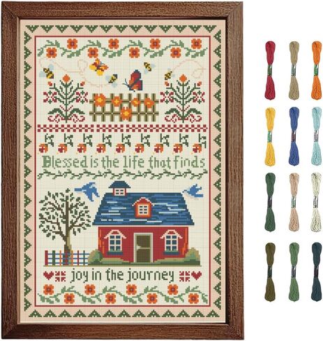 FreeBloss Cross Stitch Wall kits let stits stitch stitches stitches stitches kits stitches stitch stitch stitch stitchits مع تعليمات للمبتدئين عبر ديكور خياطة الفرح في الرحلة in Saudi Arabia