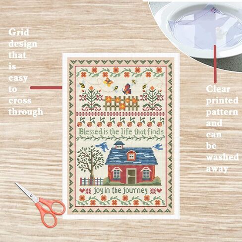 FreeBloss Cross Stitch Wall kits let stits stitch stitches stitches stitches kits stitches stitch stitch stitch stitchits مع تعليمات للمبتدئين عبر ديكور خياطة الفرح في الرحلة in Saudi Arabia