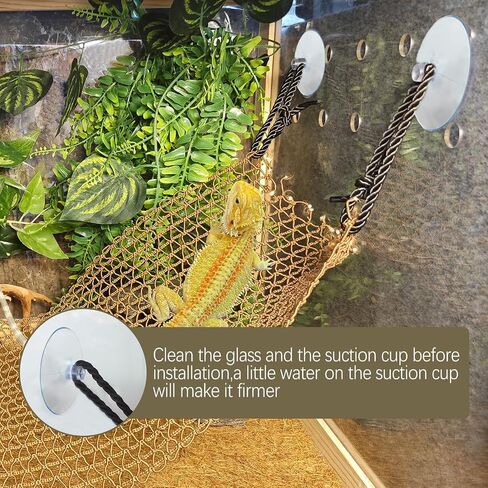 Bearded Dragon Hammock Lizard Climbing Hammock Lounger Collapsible Reptile Climbing Wall Bridge Tank Accessories for Gecko Snake Hermit Crab Chameleon (1 Pcs) in Saudi Arabia