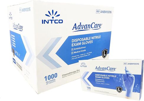 AdvanCare Disposable Nitrile Exam Gloves ANBM10014, Powder Free & Latex Free, Medical Grade (Blue, Small (10 Pack)) in Saudi Arabia