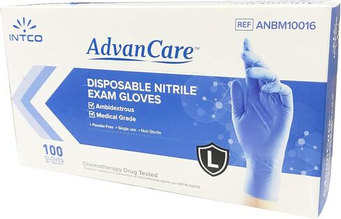 AdvanCare Disposable Nitrile Exam Gloves ANBM10014, Powder Free & Latex Free, Medical Grade (Blue, Small (10 Pack)) in Saudi Arabia