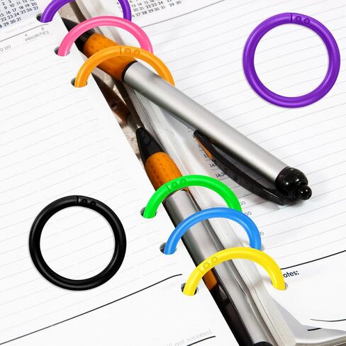 300 PCS حلقات موثق بلاستيكية مرنة ، حلقات أوراق فضفاضة 20 مم للكتب ، وبطاقات الفهرس ، والوثائق والمستلزمات المكتبية مقاطع منظمة متينة لمشاريع المنزل والمدارس والحرف (10 ألوان) in Kuwait