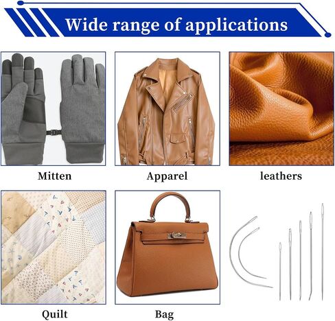 14 PCS مجموعة إبر خياطة يدوية شديدة التحمل ، إبرة جلدية للخياطة اليدوية ، الإبرة المنحنية للمفروشات ، الجلود ، السجاد ، إصلاح القماش in Kuwait