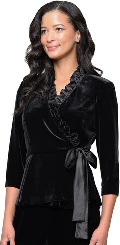 Alex Evenings Women's Velvet Blouse Top (Multiple Styles Petite and Regular Sizes) in Saudi Arabia
