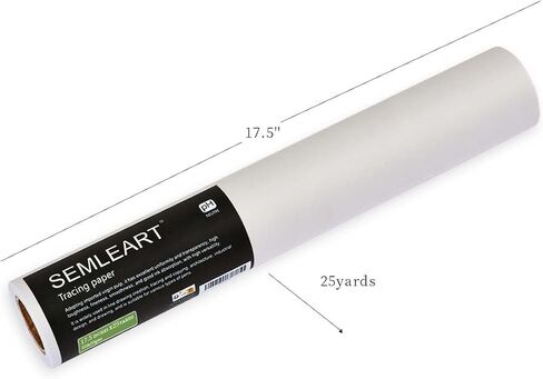 SEMLEART Artit's Tracing Paper roll,32lb/50gsm,12 inch x 25 Yard,Translucent Tracing Paper for Pencil, Marker and Ink - Trace Images, Sketching,Drawing in Kuwait