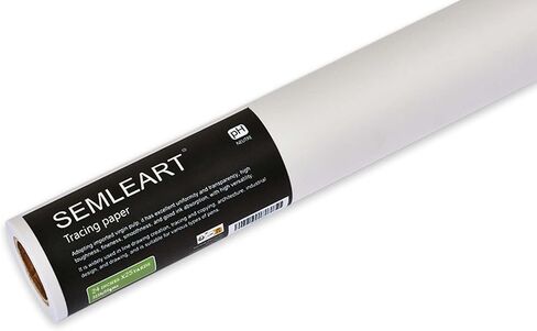 SEMLEART Artit's Tracing Paper roll,32lb/50gsm,12 inch x 25 Yard,Translucent Tracing Paper for Pencil, Marker and Ink - Trace Images, Sketching,Drawing in Kuwait