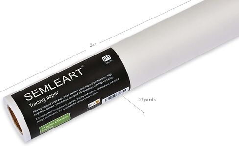 SEMLEART Artit's Tracing Paper roll,32lb/50gsm,12 inch x 25 Yard,Translucent Tracing Paper for Pencil, Marker and Ink - Trace Images, Sketching,Drawing in Kuwait
