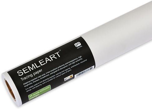SEMLEART Artit's Tracing Paper roll,32lb/50gsm,12 inch x 25 Yard,Translucent Tracing Paper for Pencil, Marker and Ink - Trace Images, Sketching,Drawing in Kuwait
