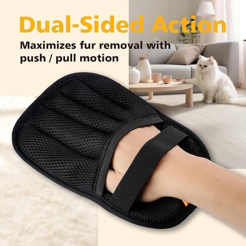 Cat Hair Gloves for Pet Hair Removal，Reusable Cats & Dog Pet Hair Remover Electrostatic Gloves for Pets Grooming,Furniture,Carpet,Car,Couch in Saudi Arabia