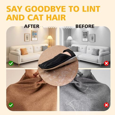 Cat Hair Gloves for Pet Hair Removal，Reusable Cats & Dog Pet Hair Remover Electrostatic Gloves for Pets Grooming,Furniture,Carpet,Car,Couch in Saudi Arabia
