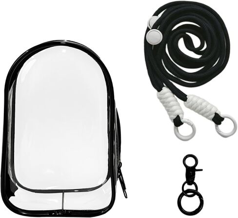 Clear Figure Display Bag with Keychain and Lanyard, Protective Doll Case, 15cm/5.91in Crossbody Doll Storage Bag in Saudi Arabia