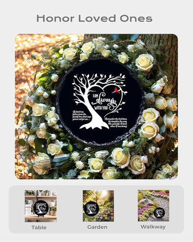 Sympathy Gift Garden Stone Memorial Plaque for Loss of Loved One, Unique Mom, Dad or Husband Bereavement Remembrance Grief & in Memory of Loved Ones Gift for Outdoor or Indoor Decor in Kuwait