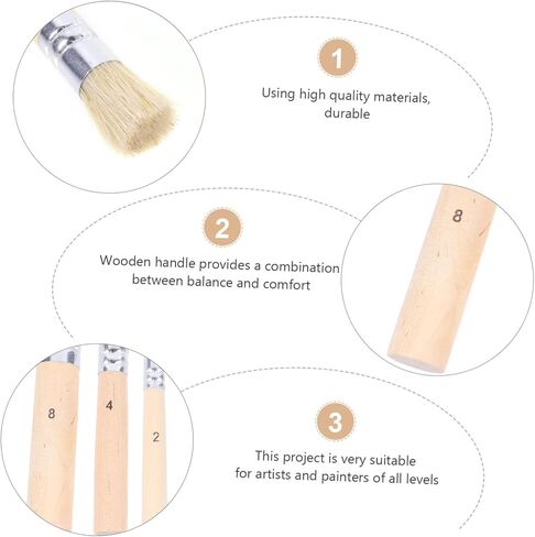 Homoyoyo 3SET DIY Art Crafts Paint Brush مجموعة stencil فرشاة in Saudi Arabia