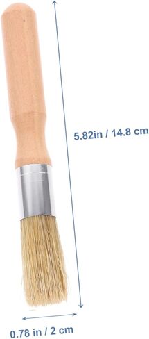 Uonlytech 2pcs Round Head Wooden Handle Stencil Brush Set for Acrylic and Oil Painting Small Bristle Brushes for Artists Detail Painting Tools in Kuwait