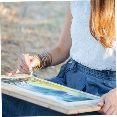 3SET Bristle Stencil فرش لمشاريع الطلاء الحرفية للألوان المائية الزيتية والأكريليك مقبض خشبي مريح لخطوط مفصلة وقوام مفصلة in Kuwait